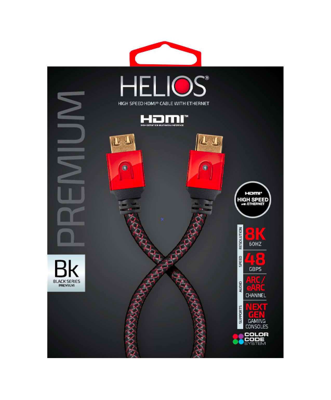 Helios Black Series cable and retail packaging